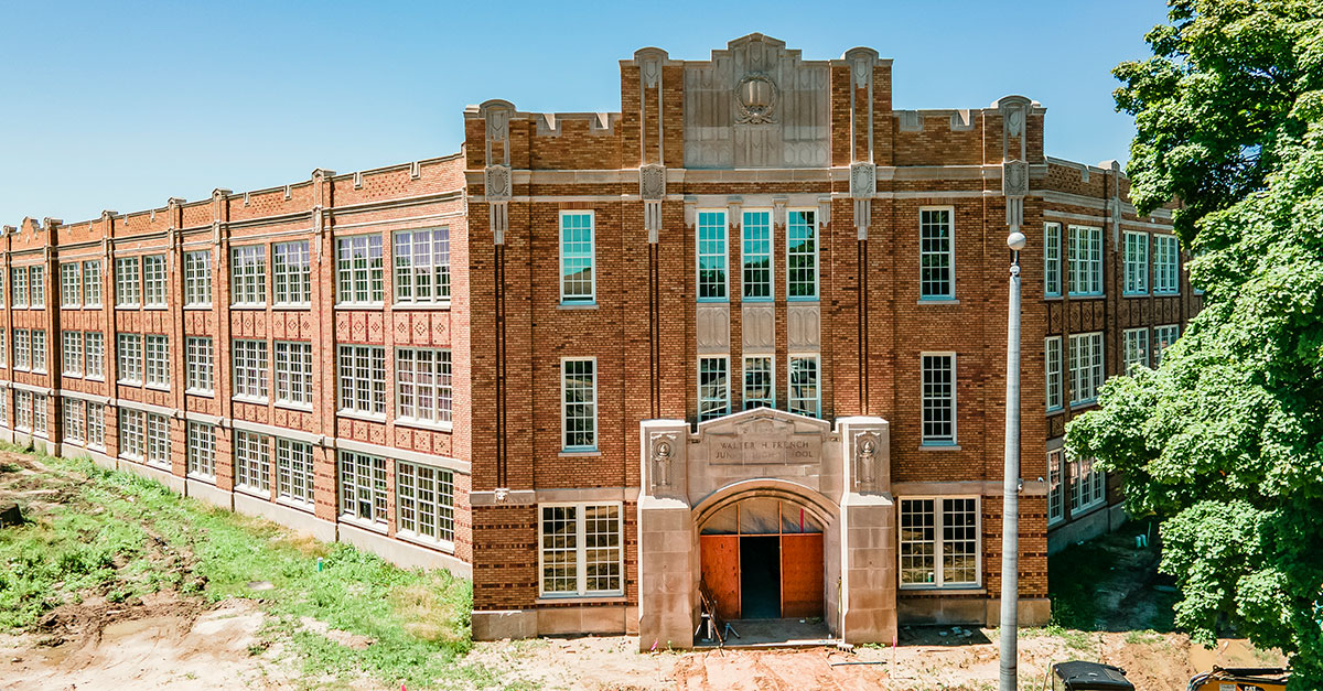 exterior of the Walter French Junior High